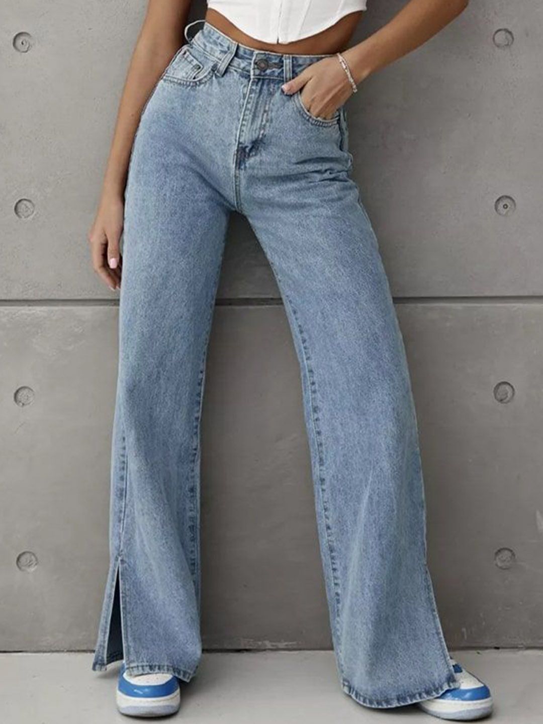 Aadvi Fashion Women Classic Relaxed Fit High-Rise Light Fade Stretchable Jeans-image-46