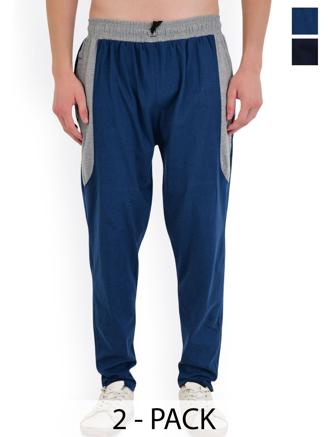 CHARMZ Men Pack Of 2 Low-Rise Relaxed-Fit Breathable Joggers-image-36