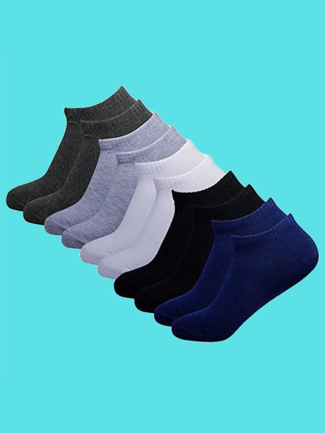 MJE Men Pack Of 5 Cotton Ankle Length Socks-picture-23