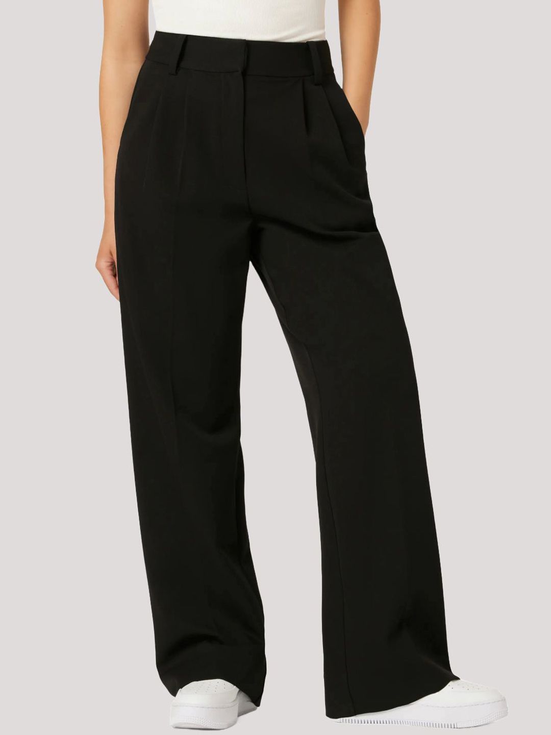 Chemistry Women Relaxed Straight Leg Straight Fit High-Rise Pleated Trousers-picture-14