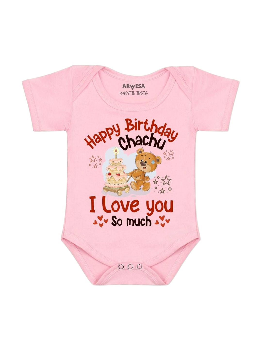 Arvesa Happy Birthday Chachu Printed Bodusuit-picture-17