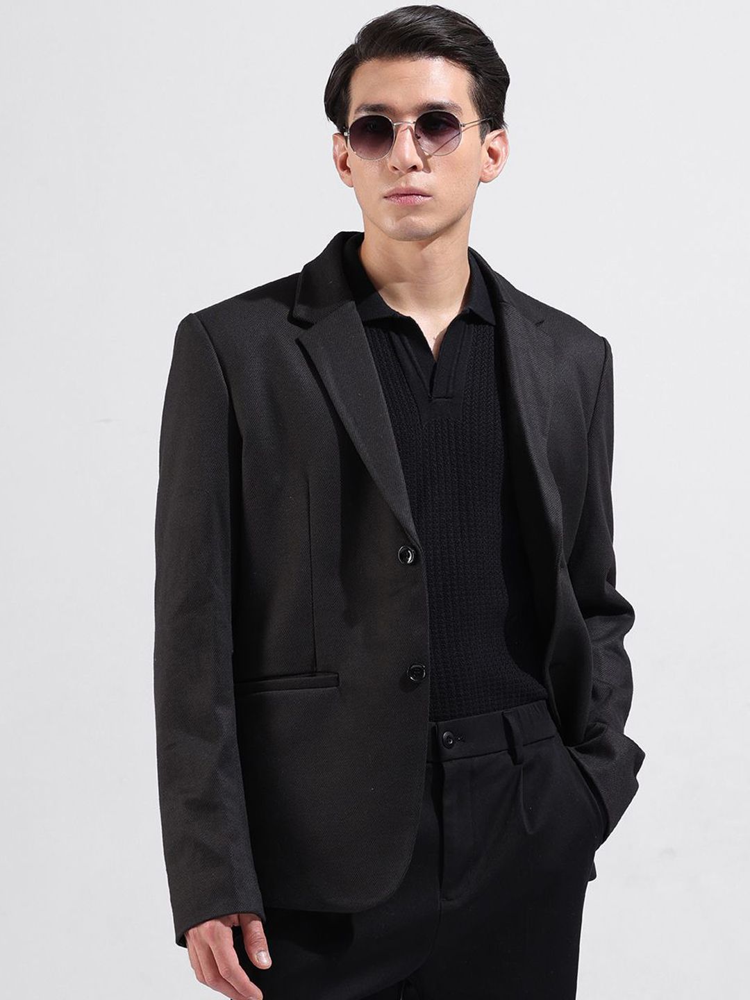 The Indian Garage Co. X Luxe Comfort-Fit Single Breasted Blazer-picture-13