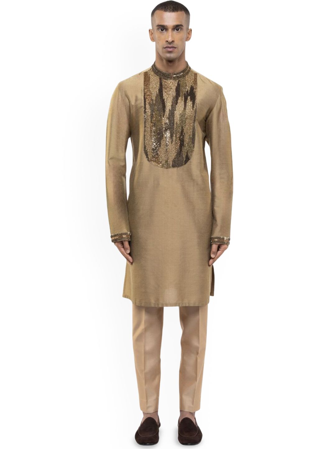 SDS By Kushal Shah Men Embroidered Regular Sequinned Kurta with Trousers-picture-33