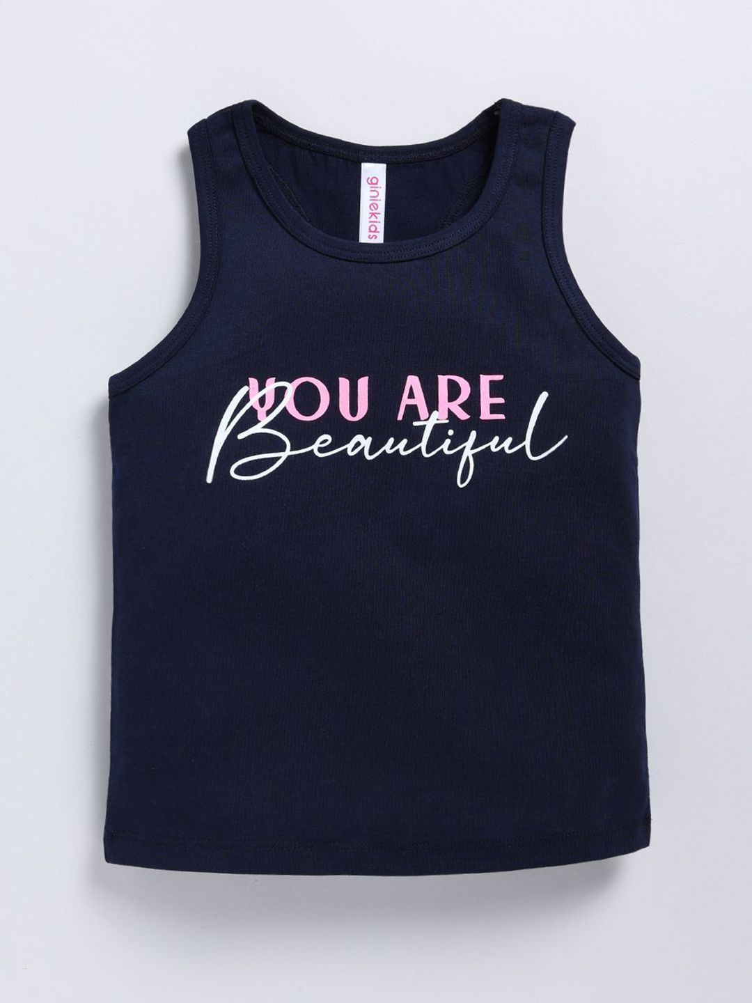 giniekids Girls Typography Printed Tank Top-image-44