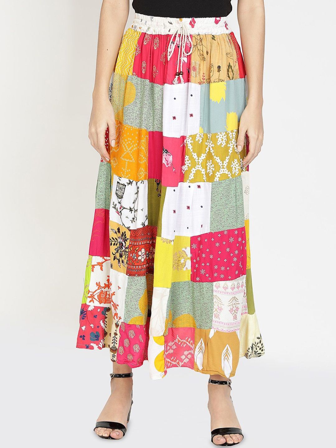 BAESD Printed A-Line Maxi Skirt-image-14