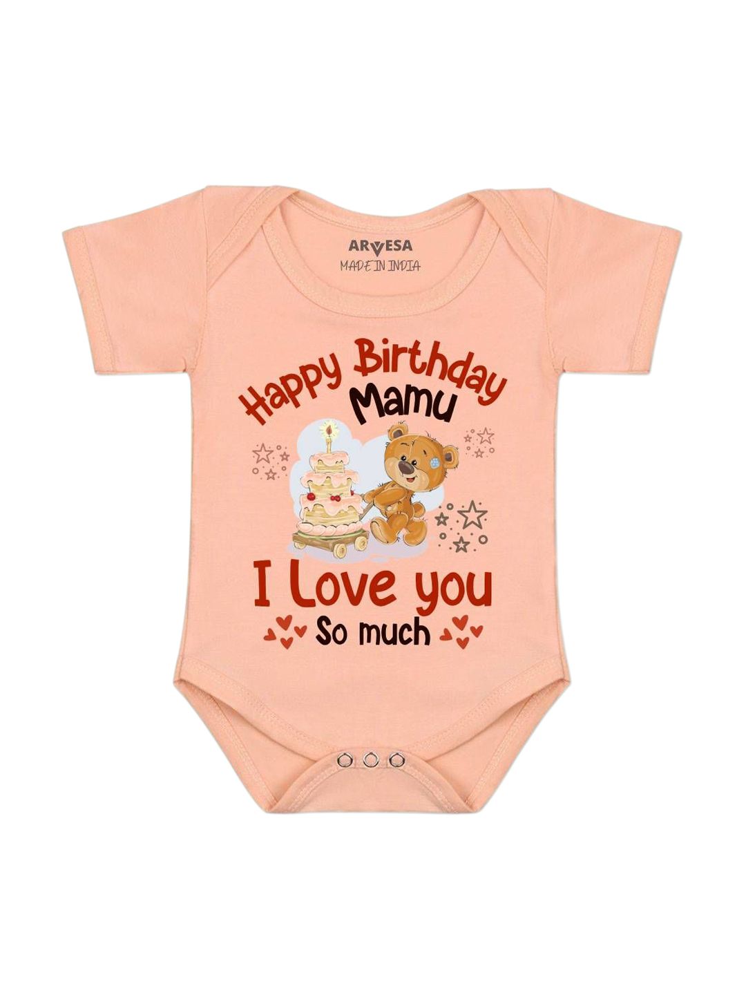 Arvesa Happy Birthday Mamu Printed Bodusuit-picture-36