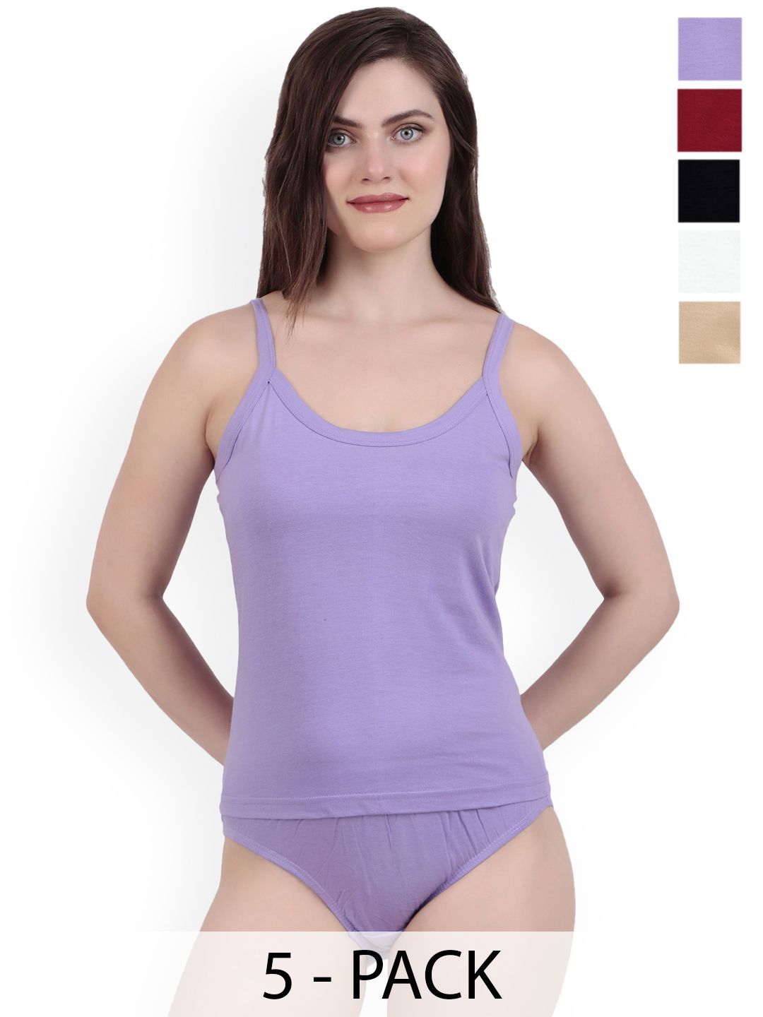 inner element Pack Of5 Pure CottonCamisole-picture-29