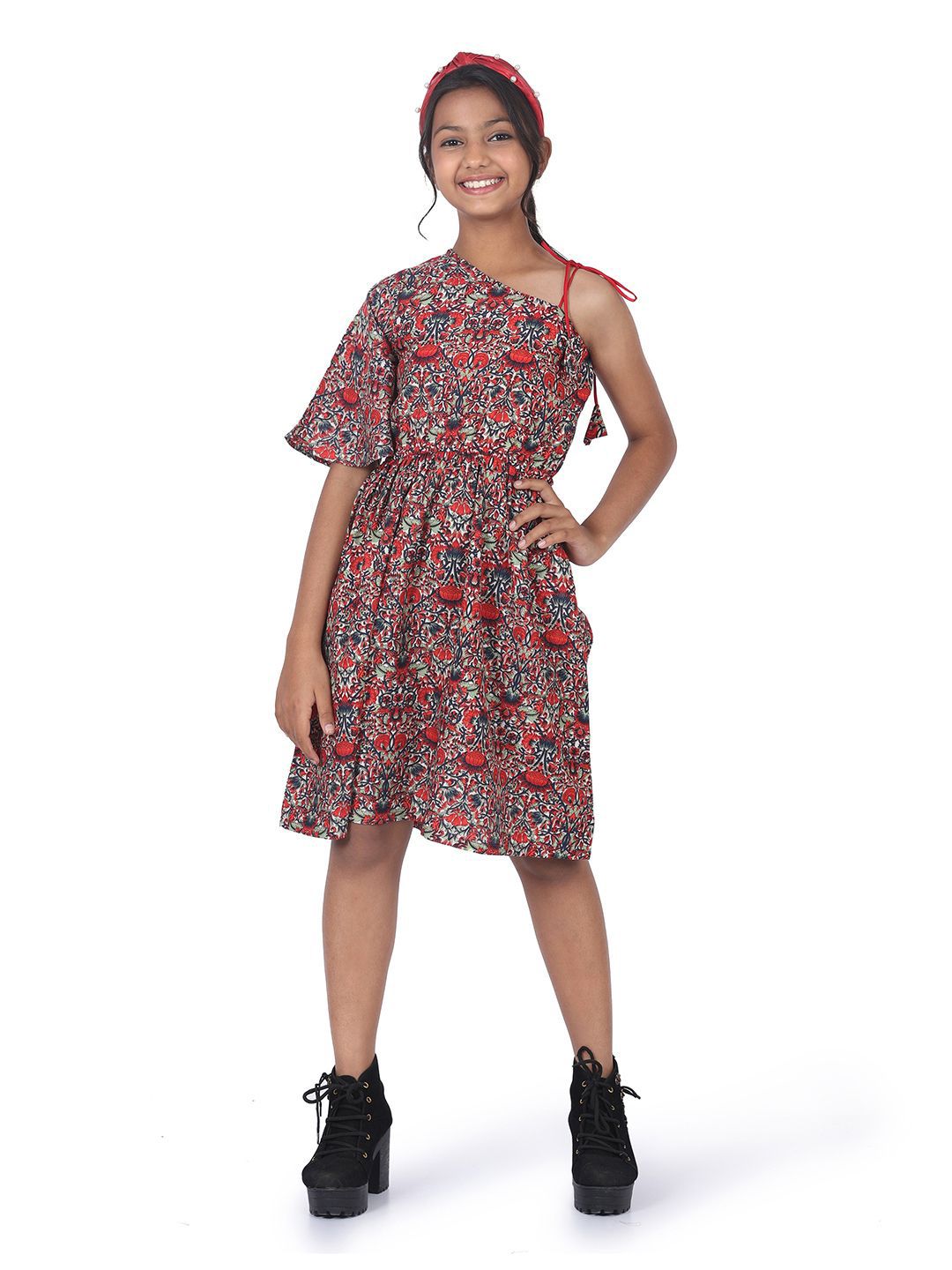 SILK SPARROW Girls Floral PrintFit & Flare Dress-picture-31