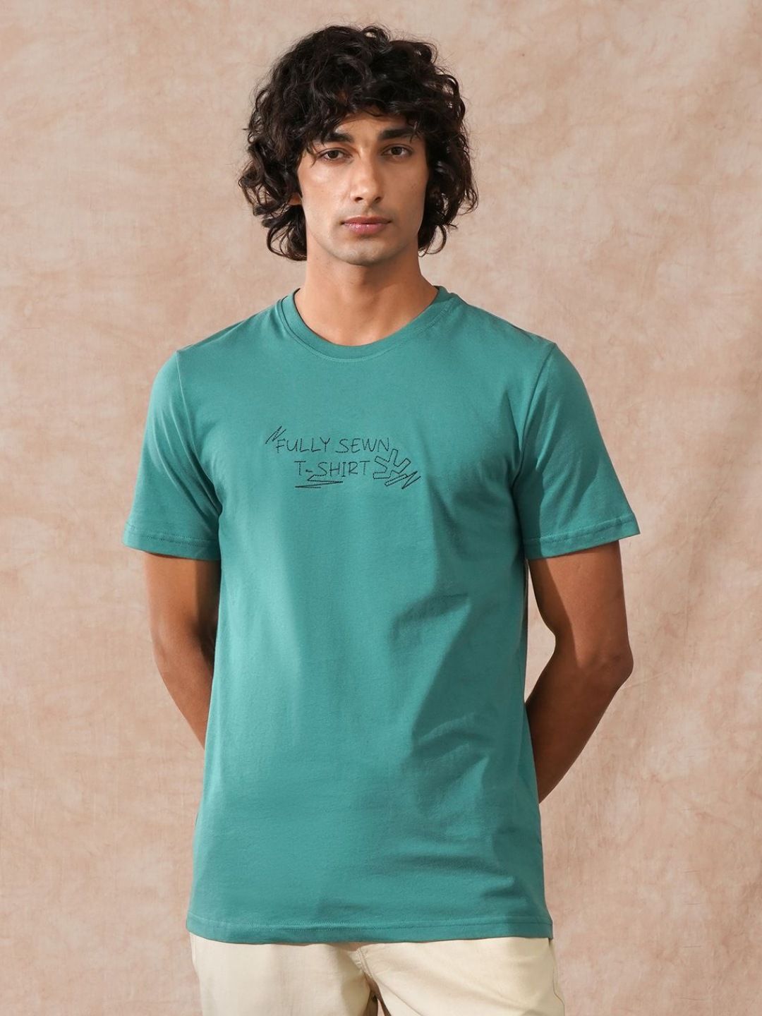 WROGN Typography Printed Pure Cotton Short Sleeves Round Neck Slim Fit T-shirt-picture-10