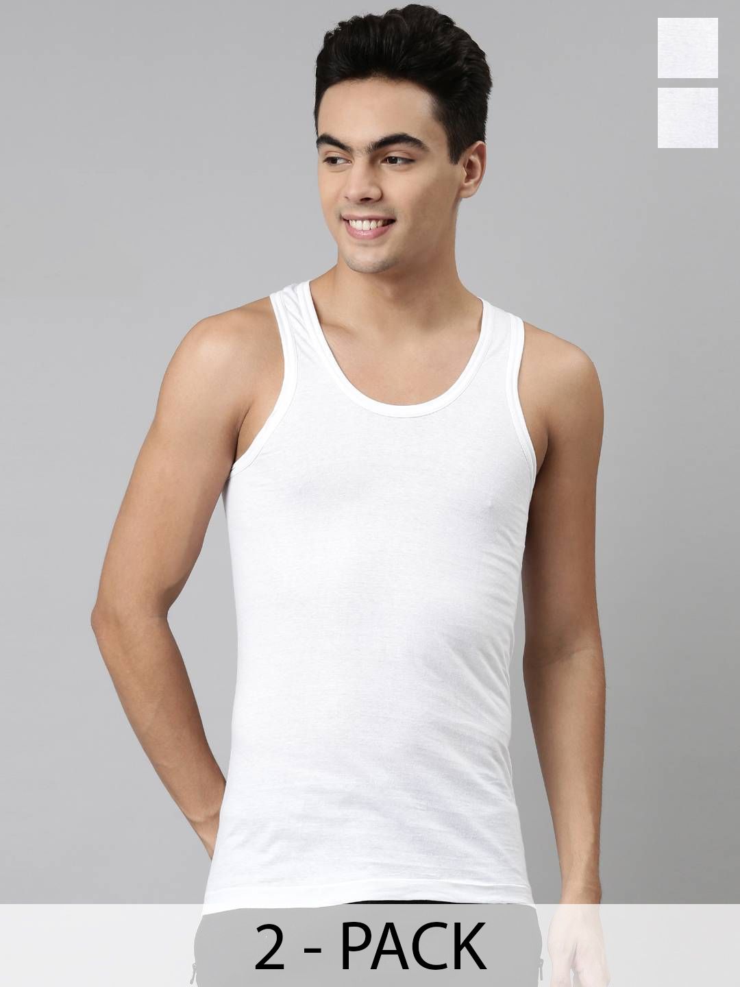 DIXCY JOSH Pure Cotton Basic Innerwear Vests DSJ Fine White Vest RN-P2-image-30