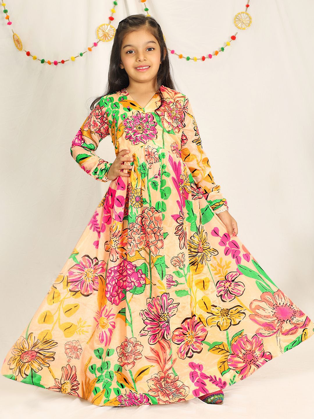 BAESD Girls Floral Printed Fit & Flared Maxi Dress-picture-36