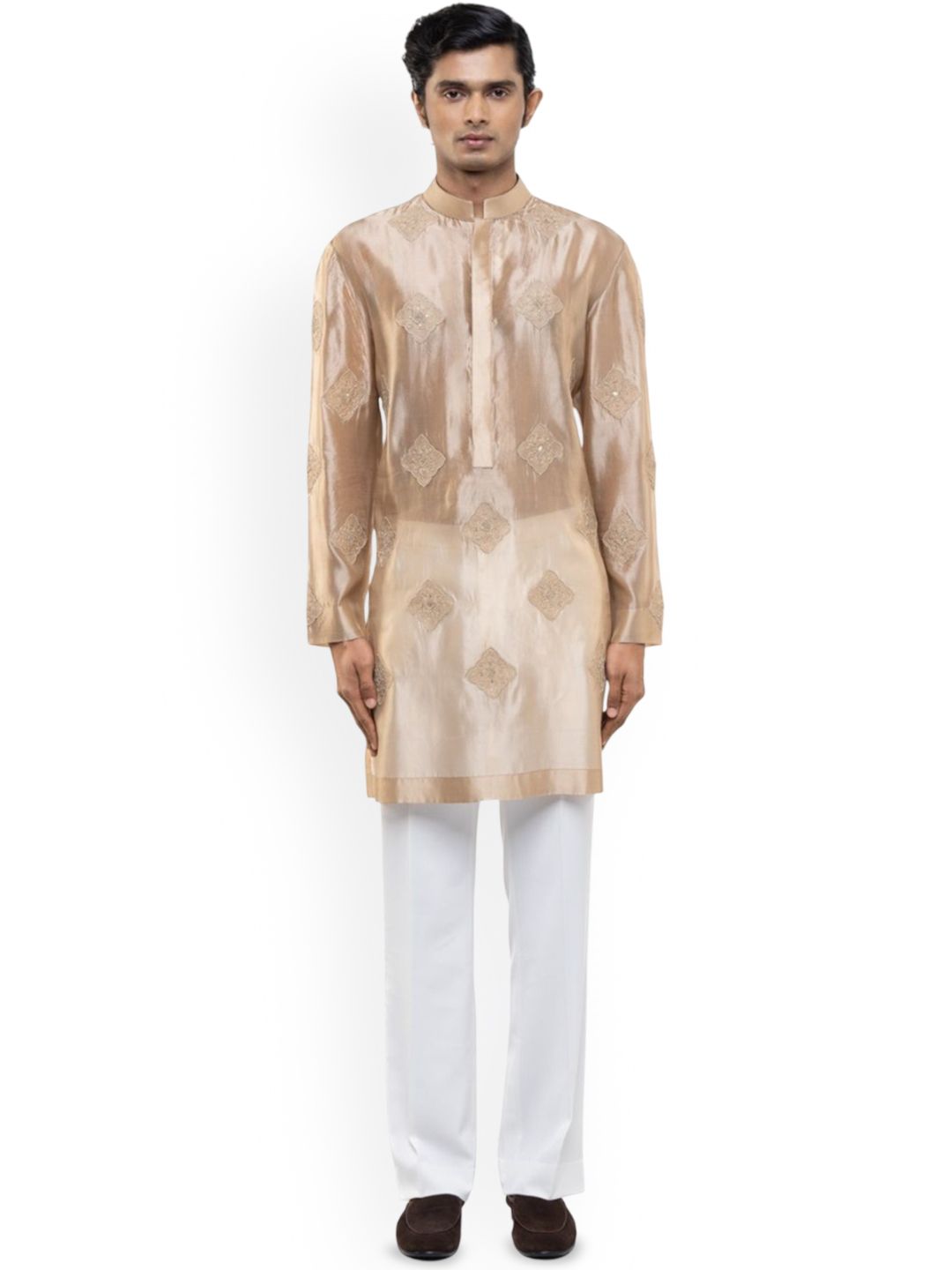 SDS By Kushal Shah Floral Embroidered Mandarin Collar Organza Straight Kurta With Trouser-picture-49