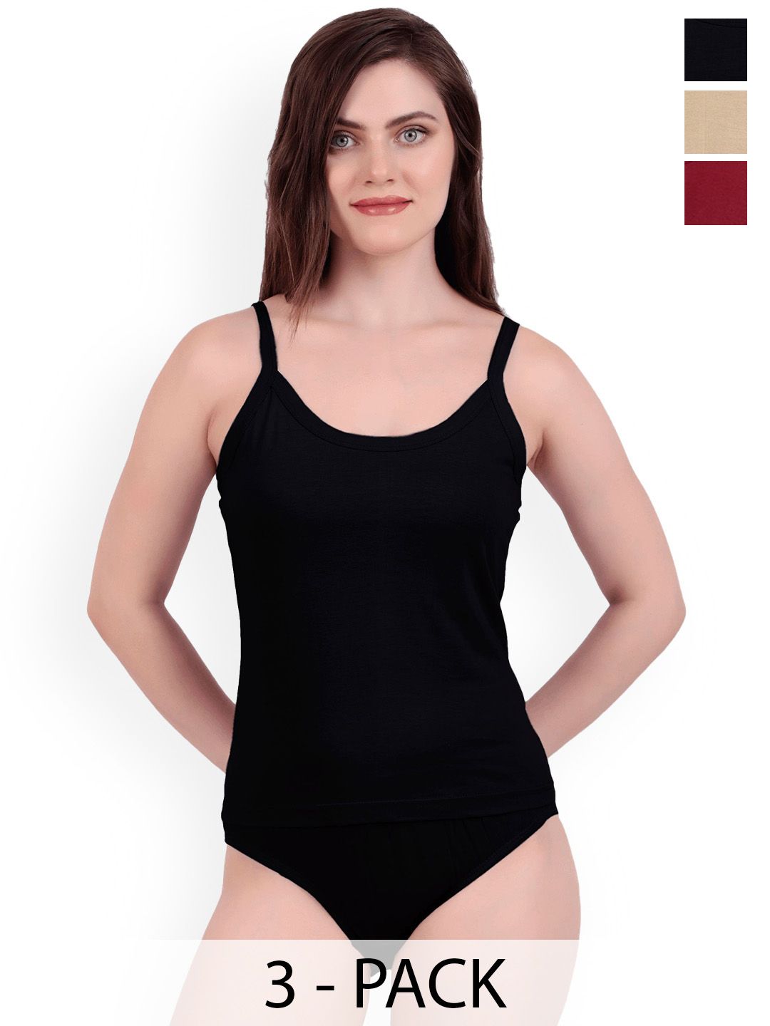 inner element Pack of 3 Pure Cotton Camisoles