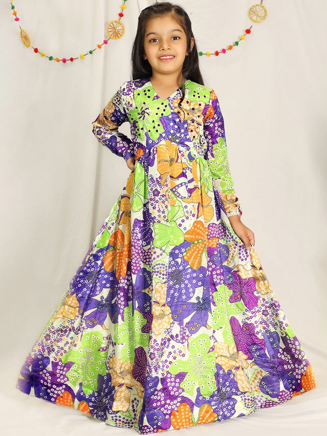 BAESD Printed Fit & Flared Maxi Ethnic Dresses-picture-25