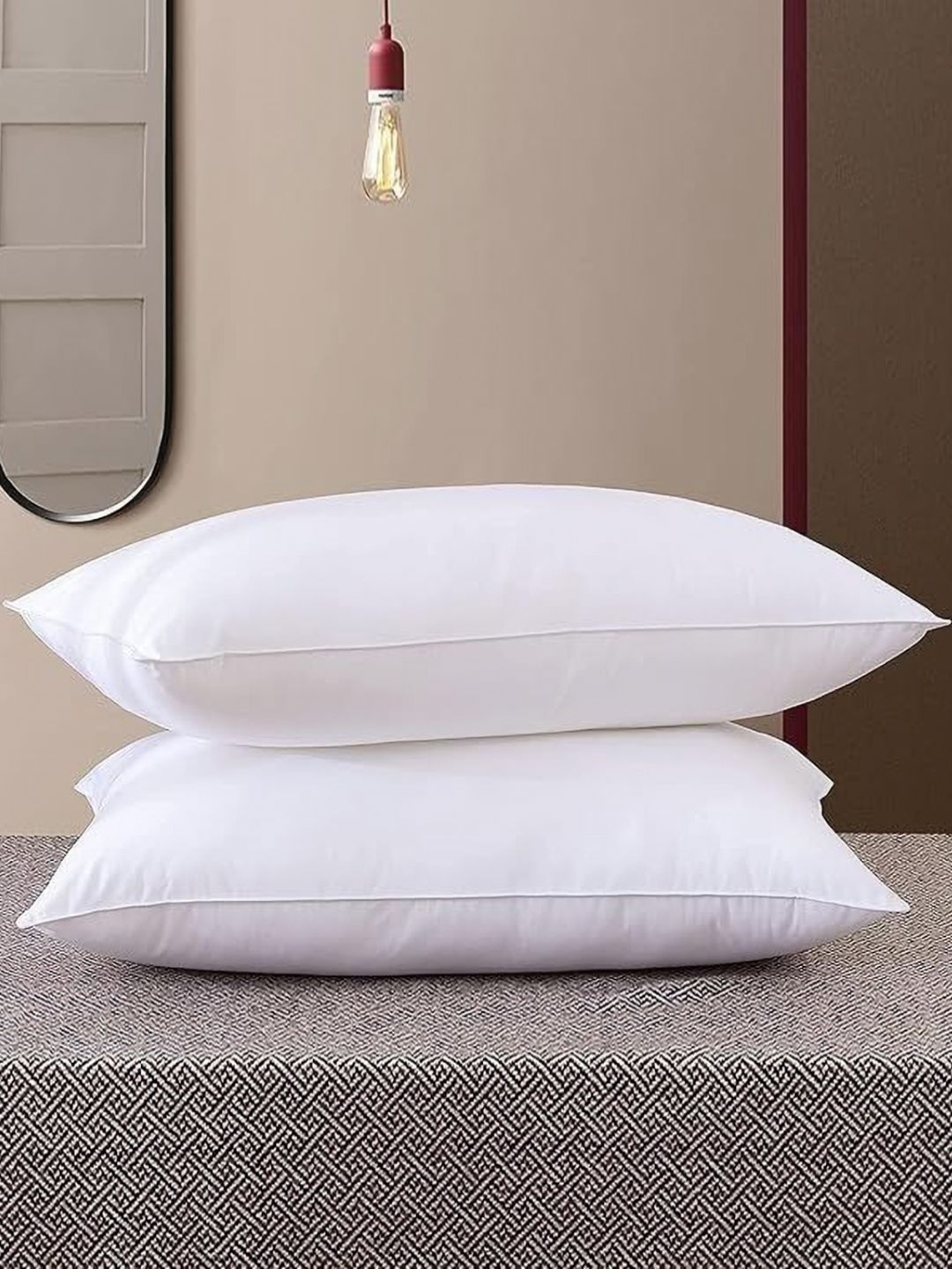 Shadowkart White 2 Pieces Fibre Filled Ultra Soft Sleep Pillows-picture-19