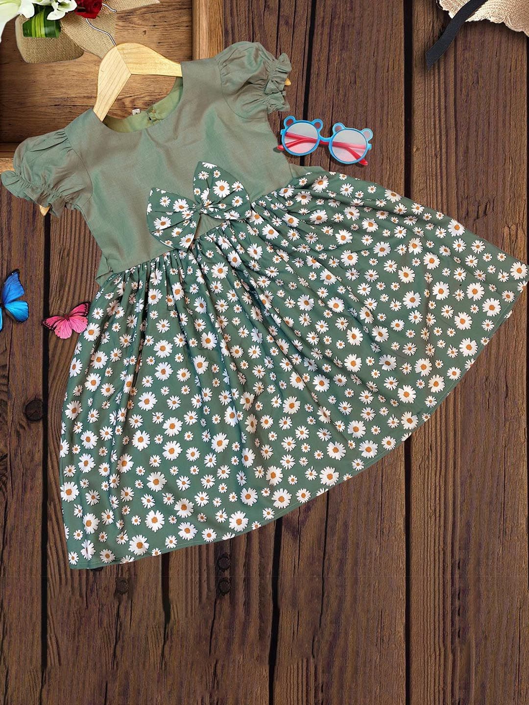 BAESD Kids-Girls Floral Print Fit and Flare Casual Dress-image-29