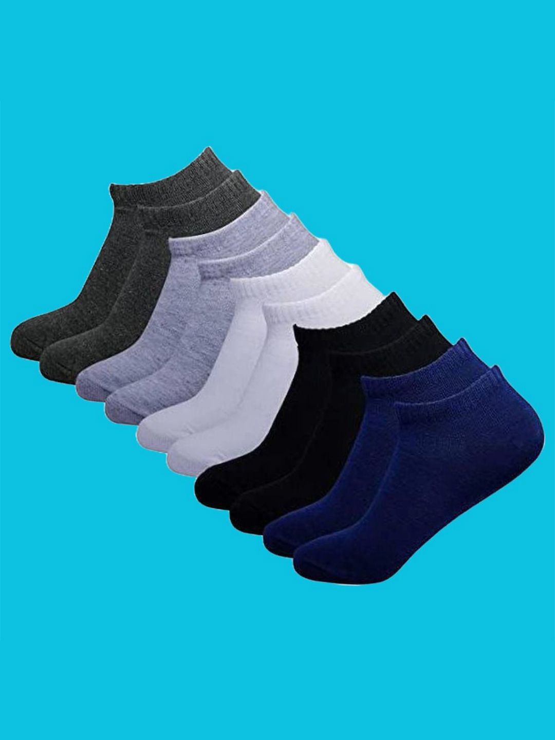 MJE Men Pack Of 5 Cotton Ankle Length Socks-picture-32