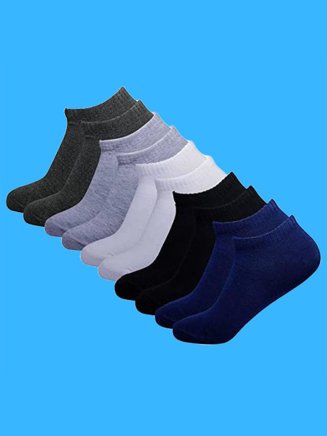 MJE Men Pack Of 5 Cotton Ankle Length Socks-picture-48