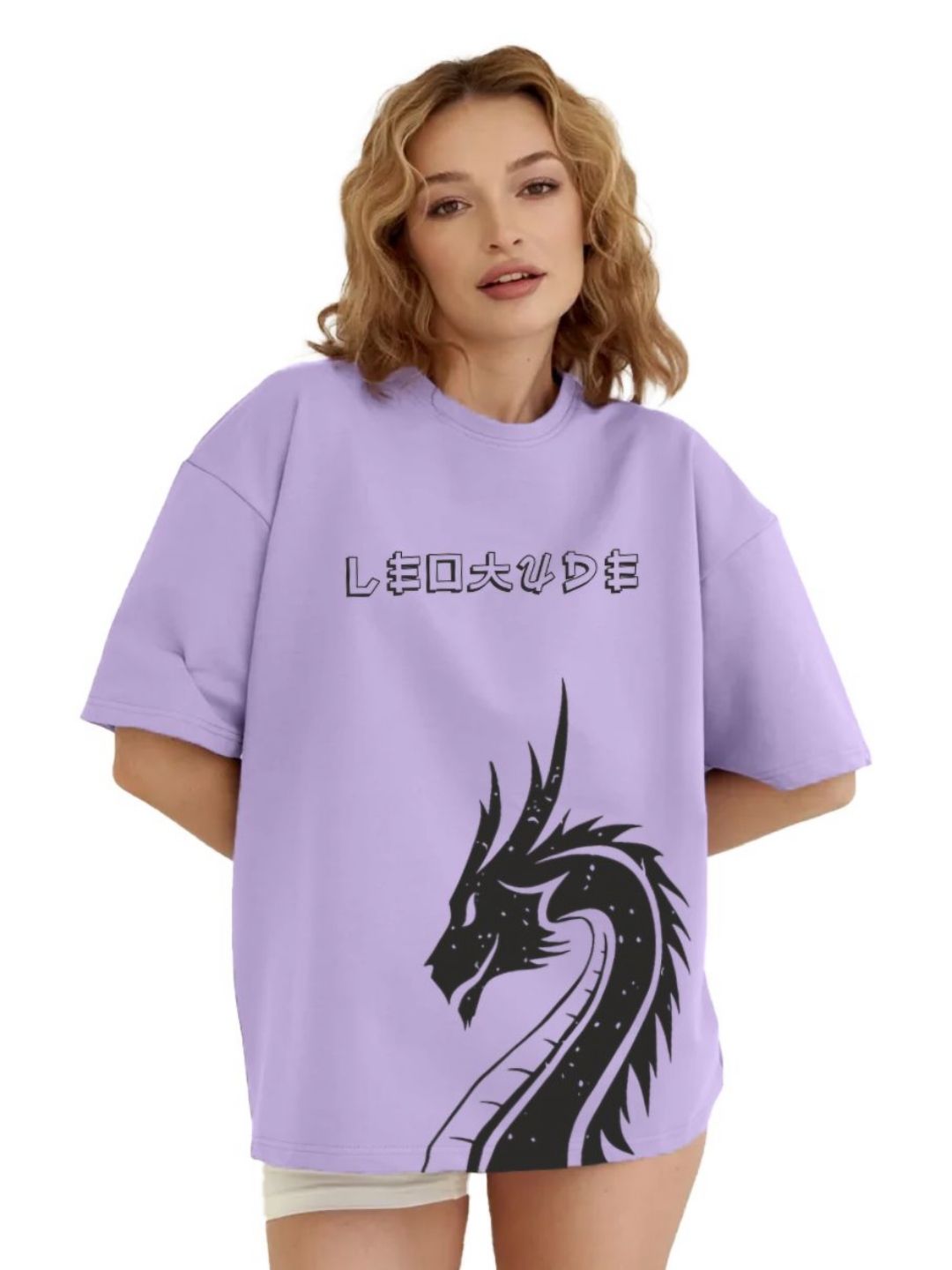 Leotude Women Graphic Printed Oversized Cotton T-shirt-picture-40