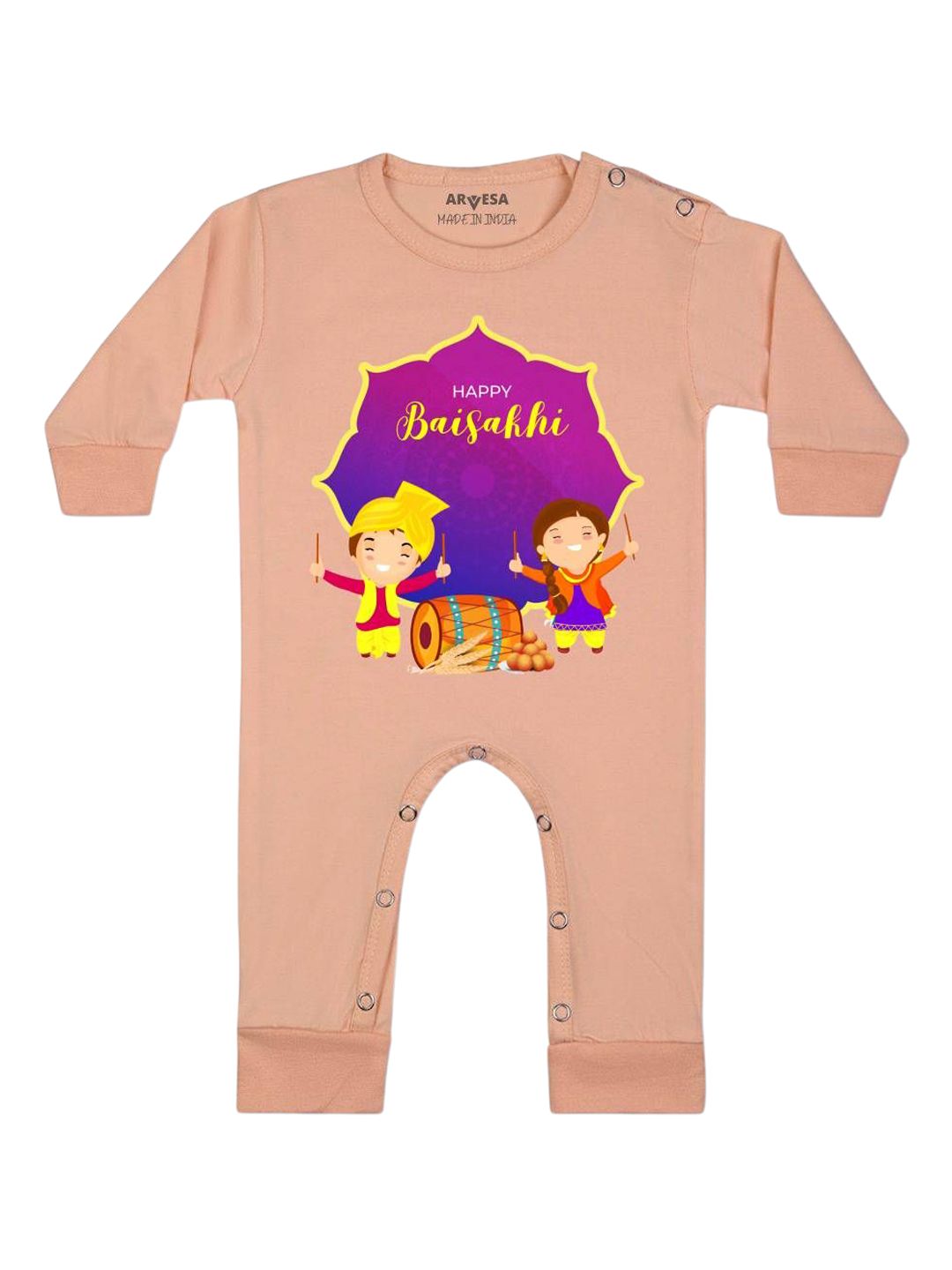 Arvesa Happy Baisakhi Printed Bodysuit-picture-14