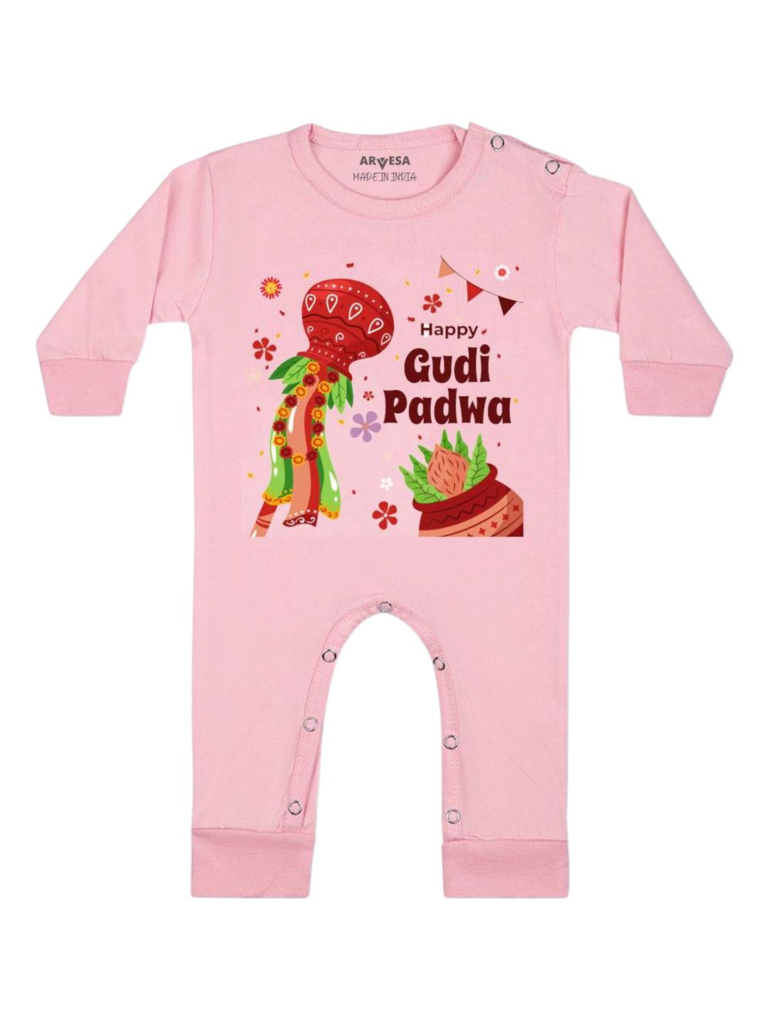 Arvesa Happy Gudi Padwa Printed Bodysuit-picture-36