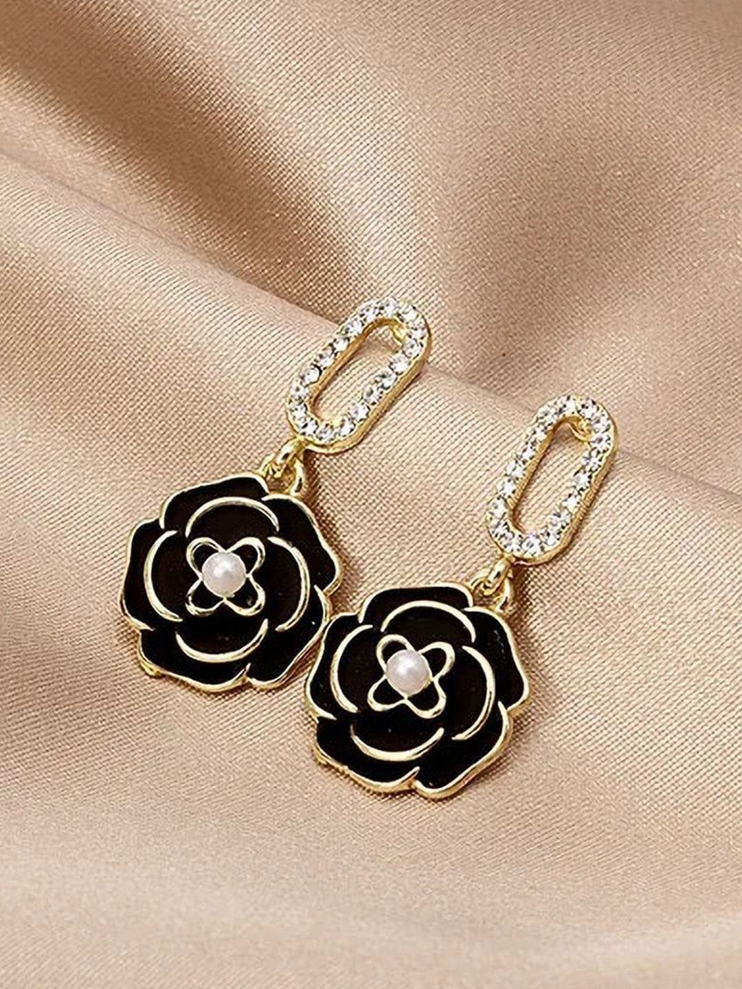 SZN Artificial Stones Studded Contemporary Korean Drop Earrings-picture-11