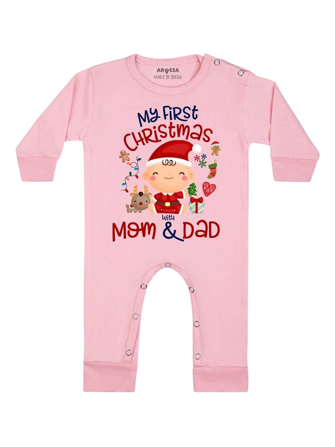 Arvesa My First Christmas Printed Bodysuit-picture-21