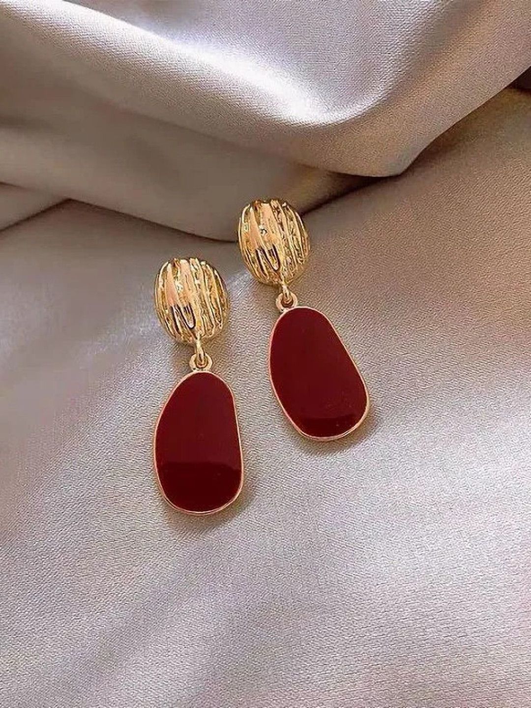 SZN Artificial Stones Studded Contemporary Korean Drop Earrings-picture-12