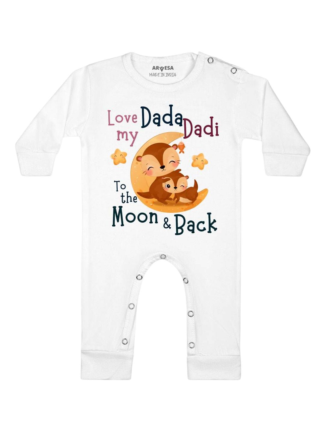 Arvesa Dada Dadi Love Moon & Back Printed Bodysuit-picture-38