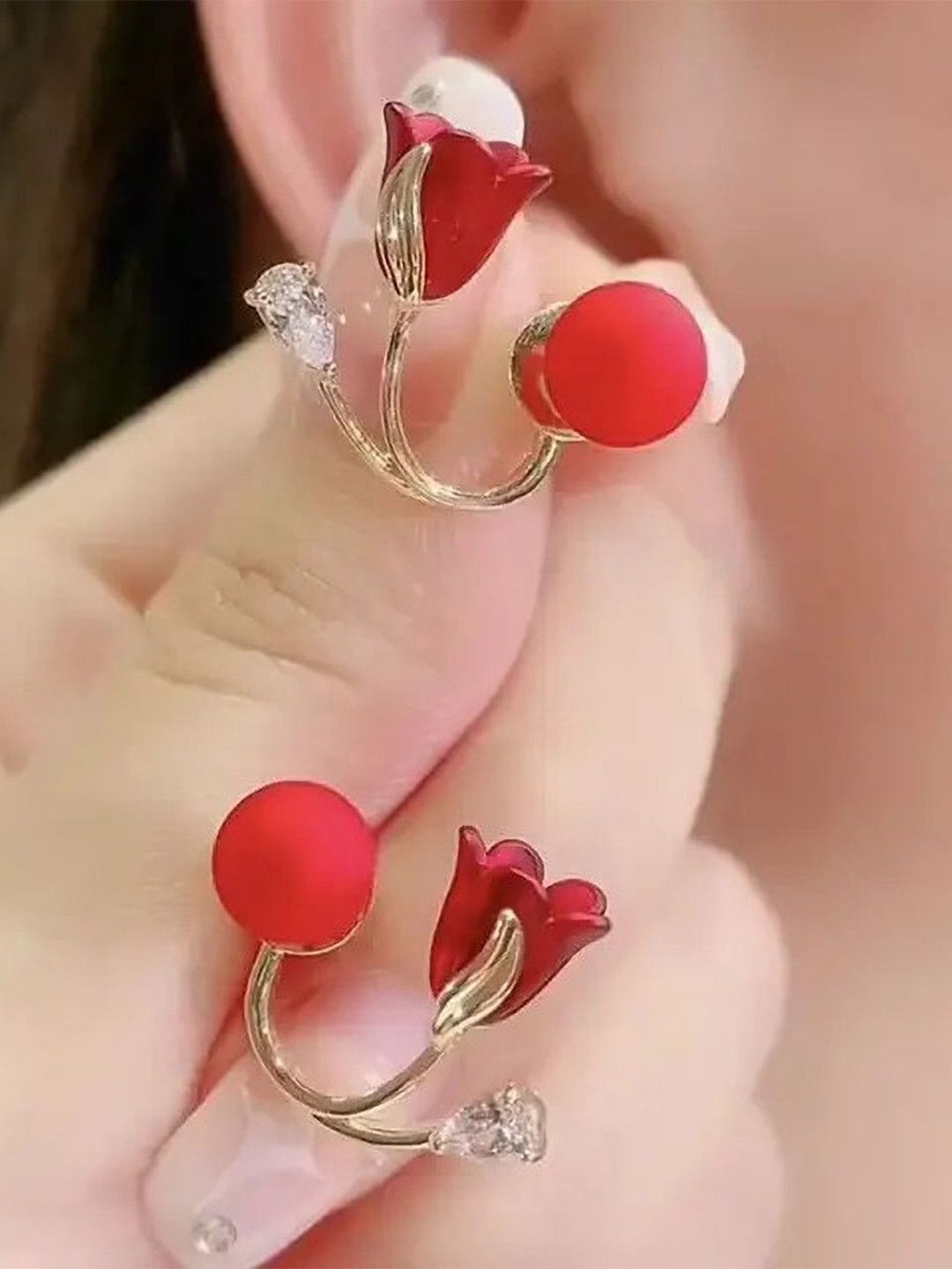 SZN Artificial Stones Studded and Beaded Contemporary Korean Studs-picture-21