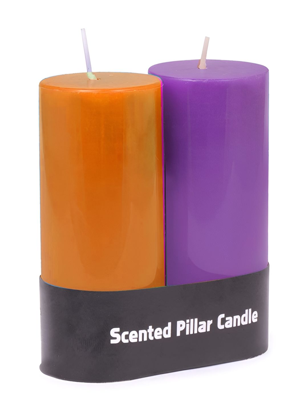 PEEPALCOMM Purple & Orange2 Pieces Pillar Candle-picture-33