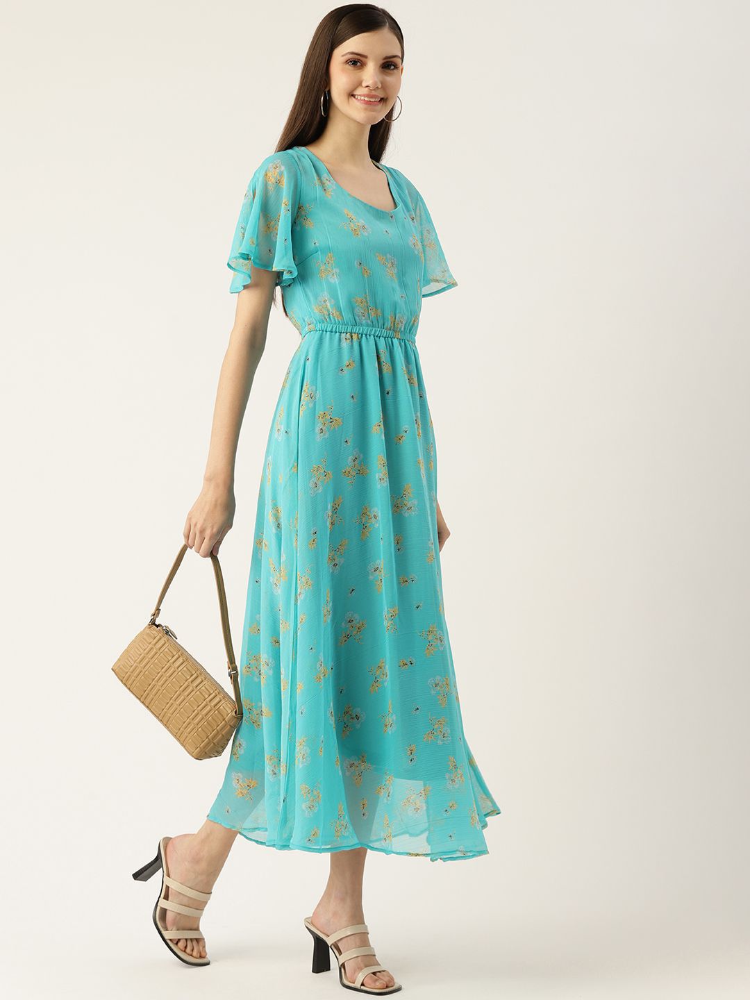 Deewa Women Floral Print Flared Sleeve A-Line Maxi Dress-picture-39