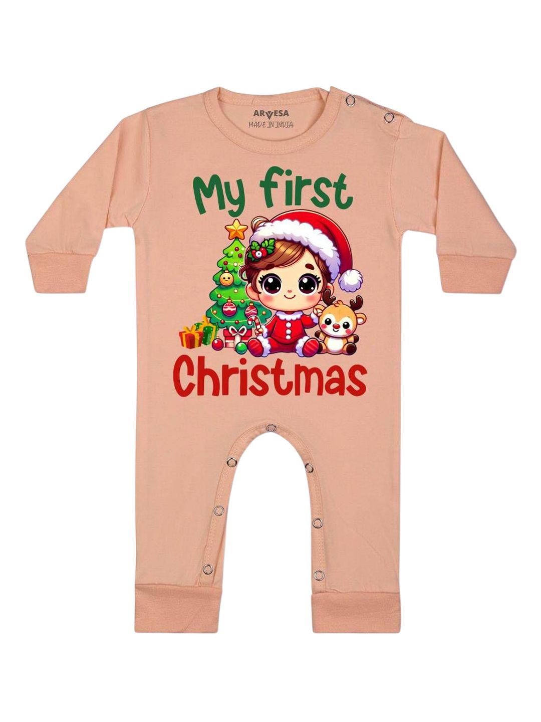 Arvesa My First Christmas Printed Bodysuit-picture-35