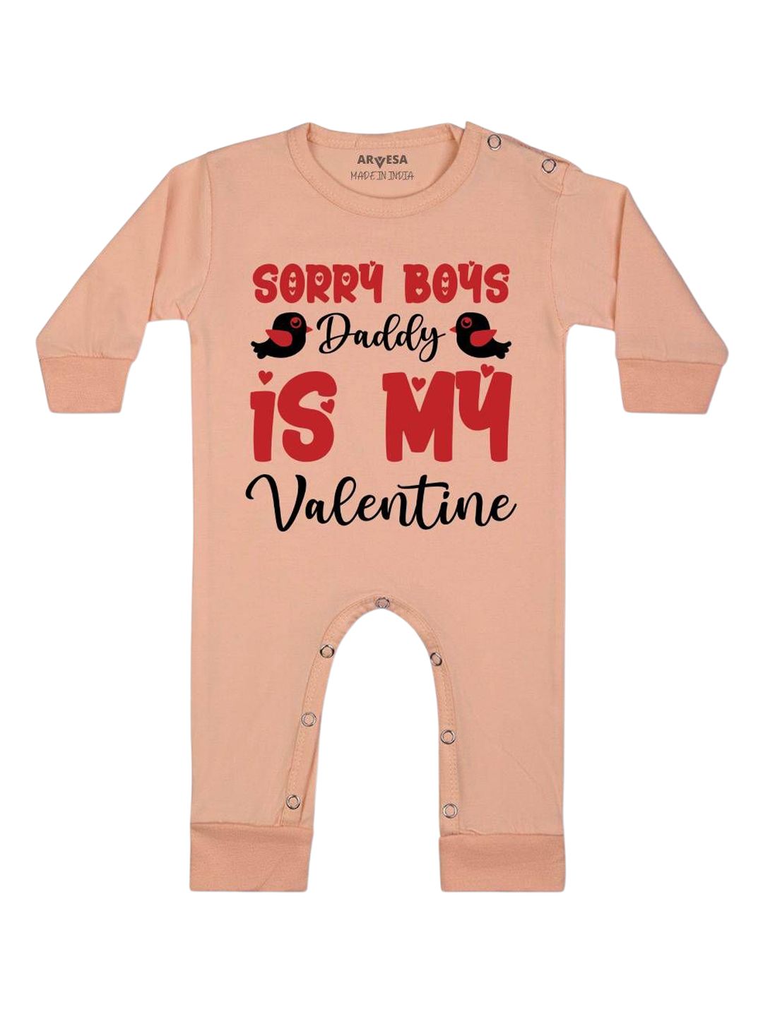 Arvesa Sorry Boys Daddy Is My Valentine Printed Bodysuit-picture-41