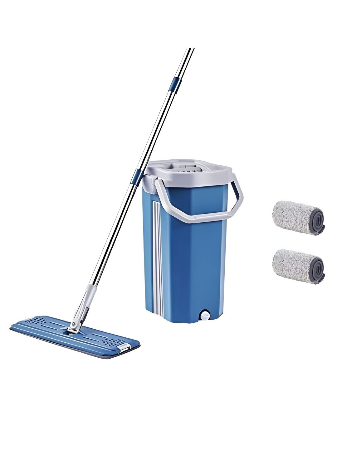 upkaranwale Blue Striped Plastic Towel Rod-image-0