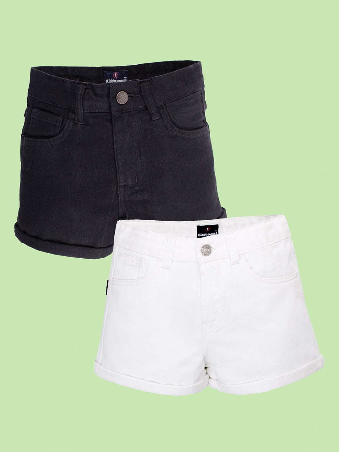 KiddoPanti Girls Pack of 2Denim Shorts-picture-35