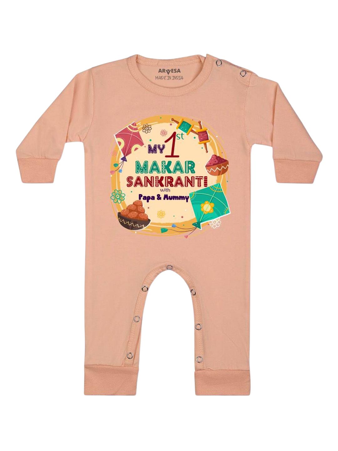 Arvesa My First Makar sankranti Printed Bodysuit-picture-54