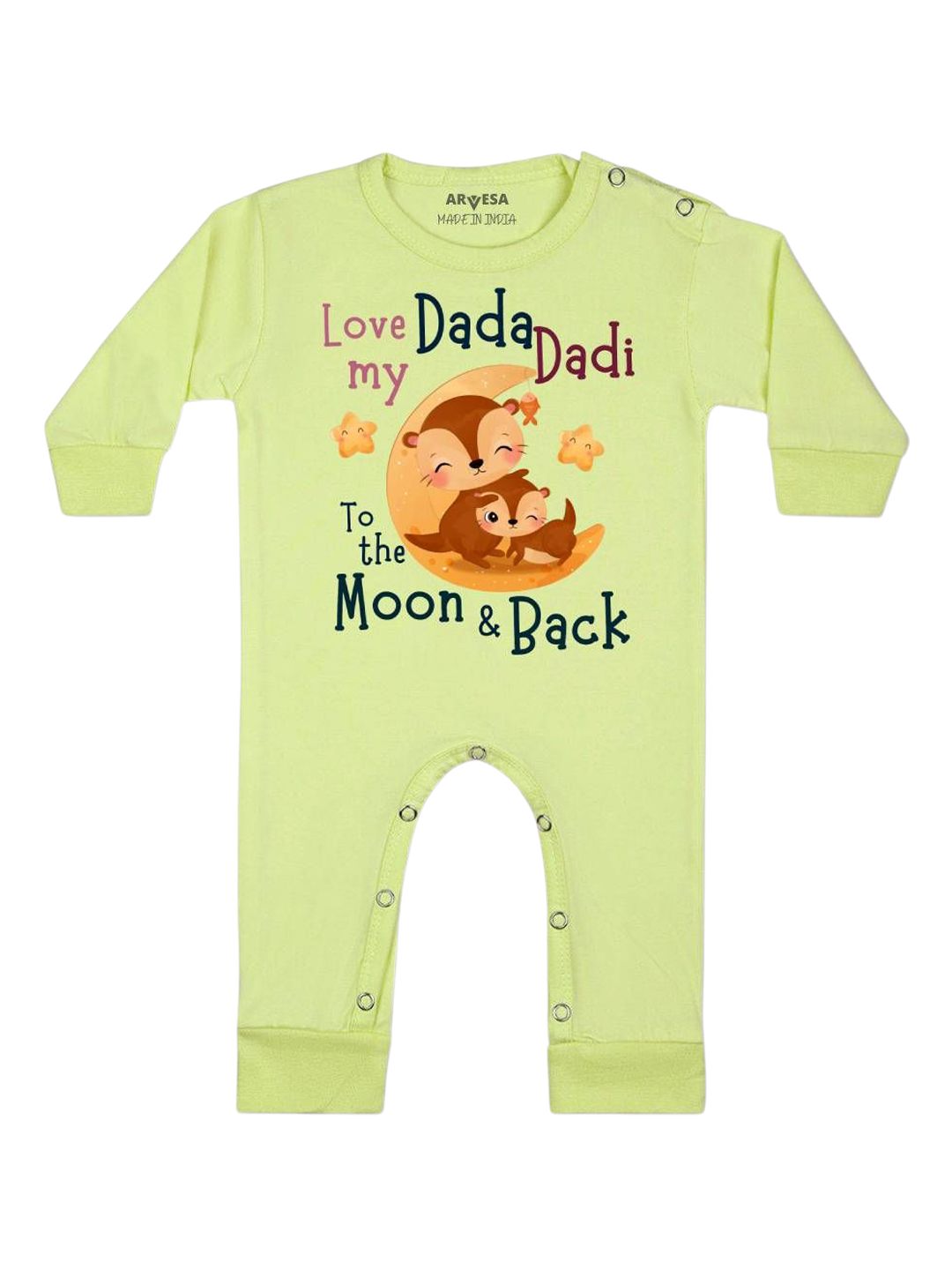Arvesa Dada Dadi Love Moon & Back Printed Bodysuit-picture-33