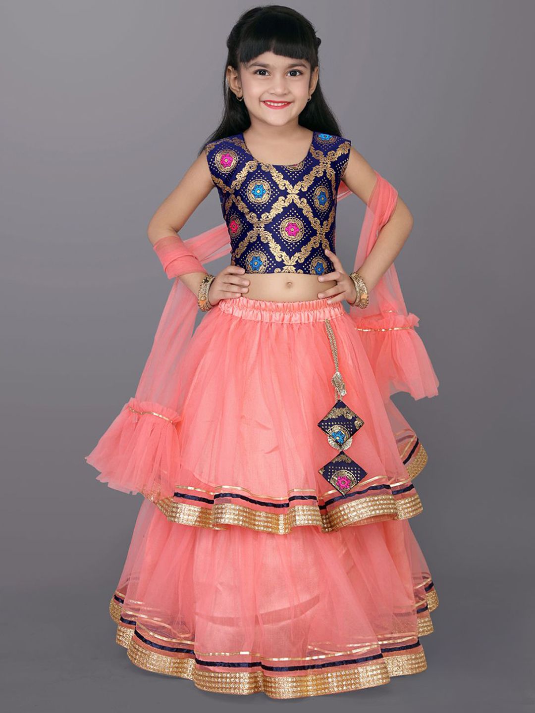 satyamfab Girls Woven Design Ready to Wear Lehenga & Blouse With Dupatta-picture-23