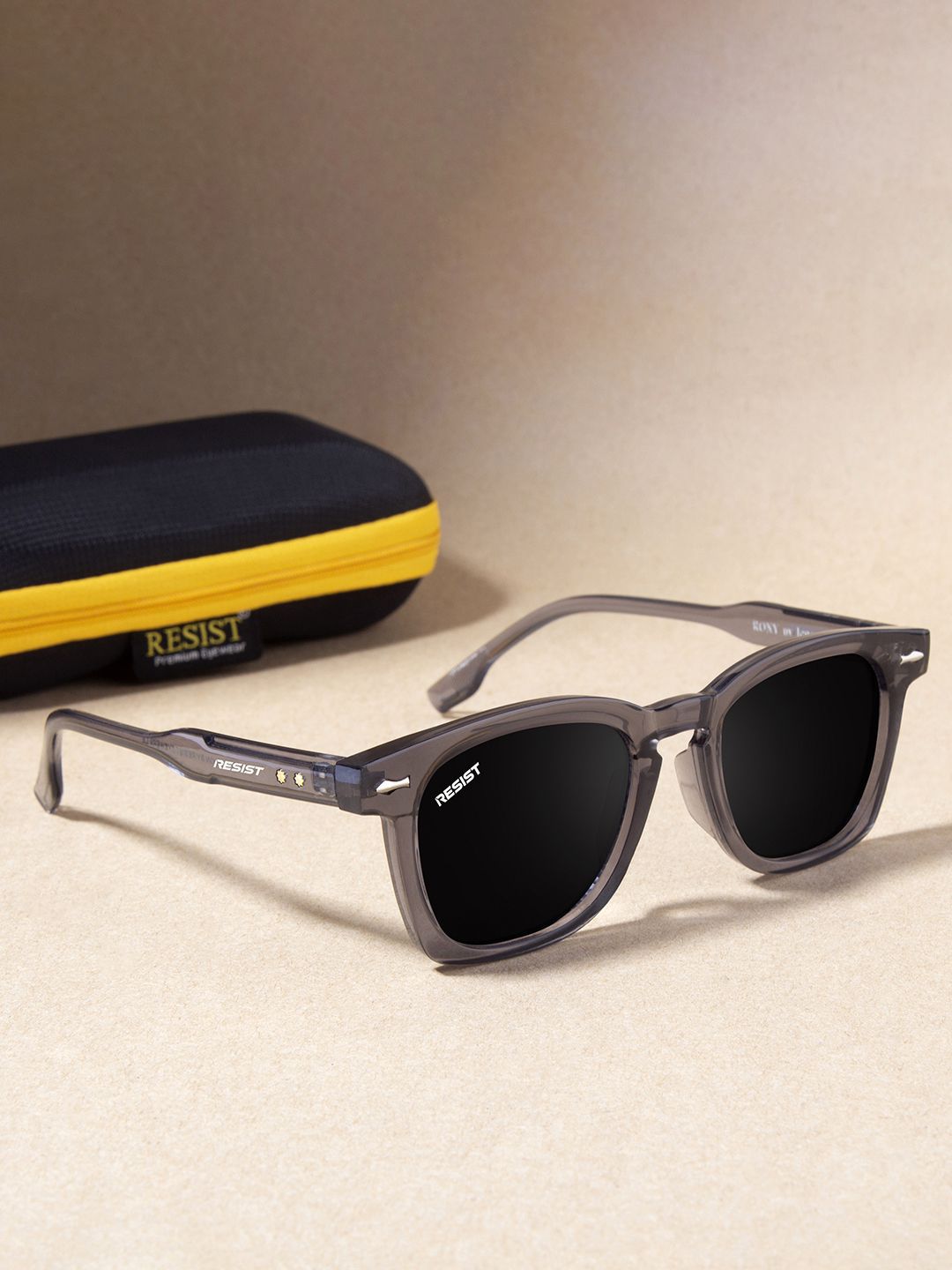 RESIST EYEWEAR Unisex Wayfarer Sunglasses with UV Protected Lens KNIGHT GREY BLACK 3-image-9