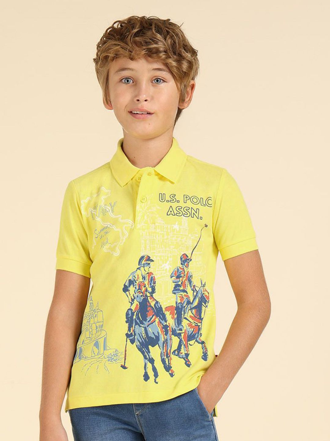 U.S. Polo Assn. Kids Boys Printed Polo Collar Pockets T-shirt-picture-44