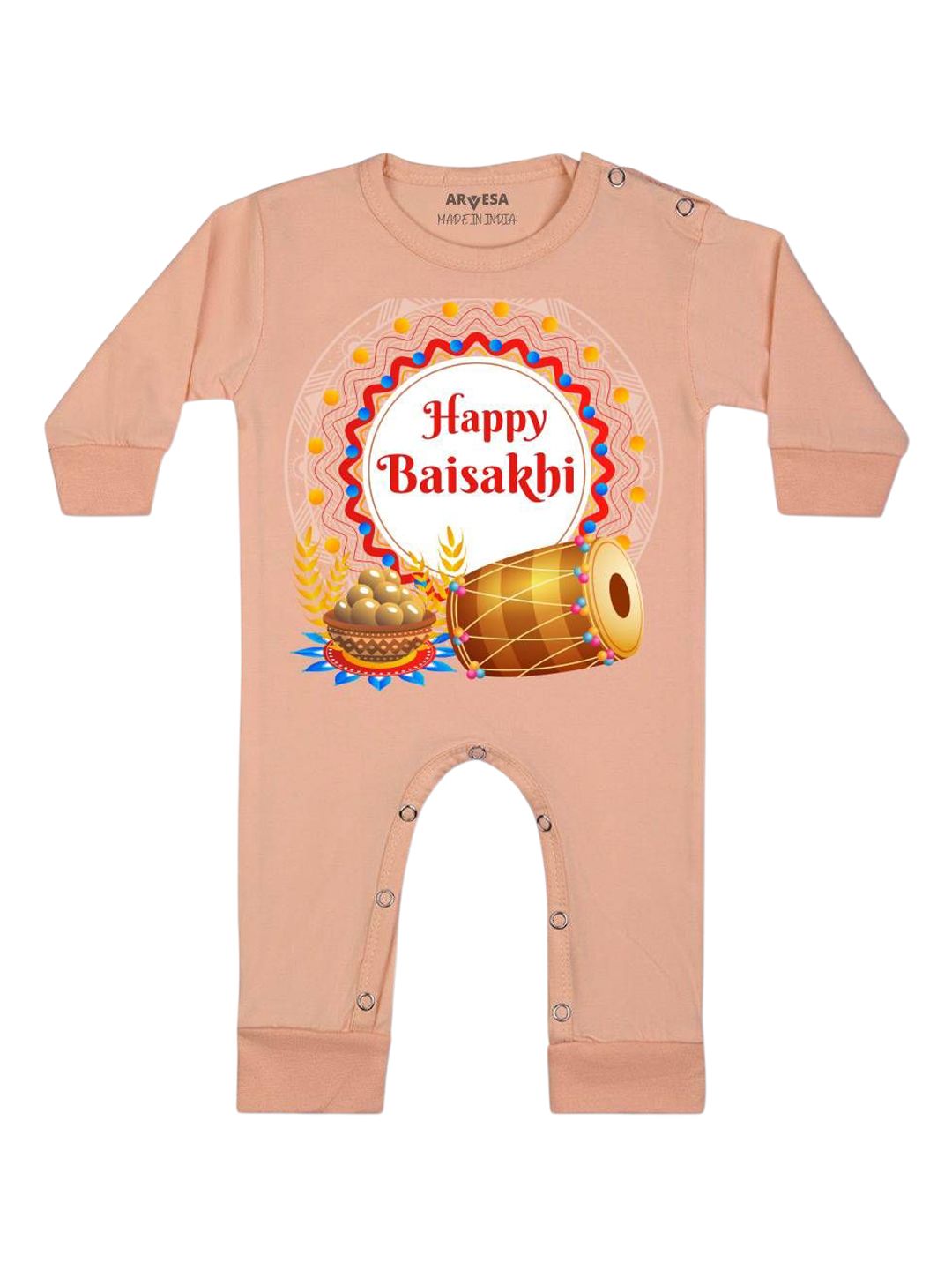 Arvesa Happy Baisakhi Printed Bodysuit-picture-56