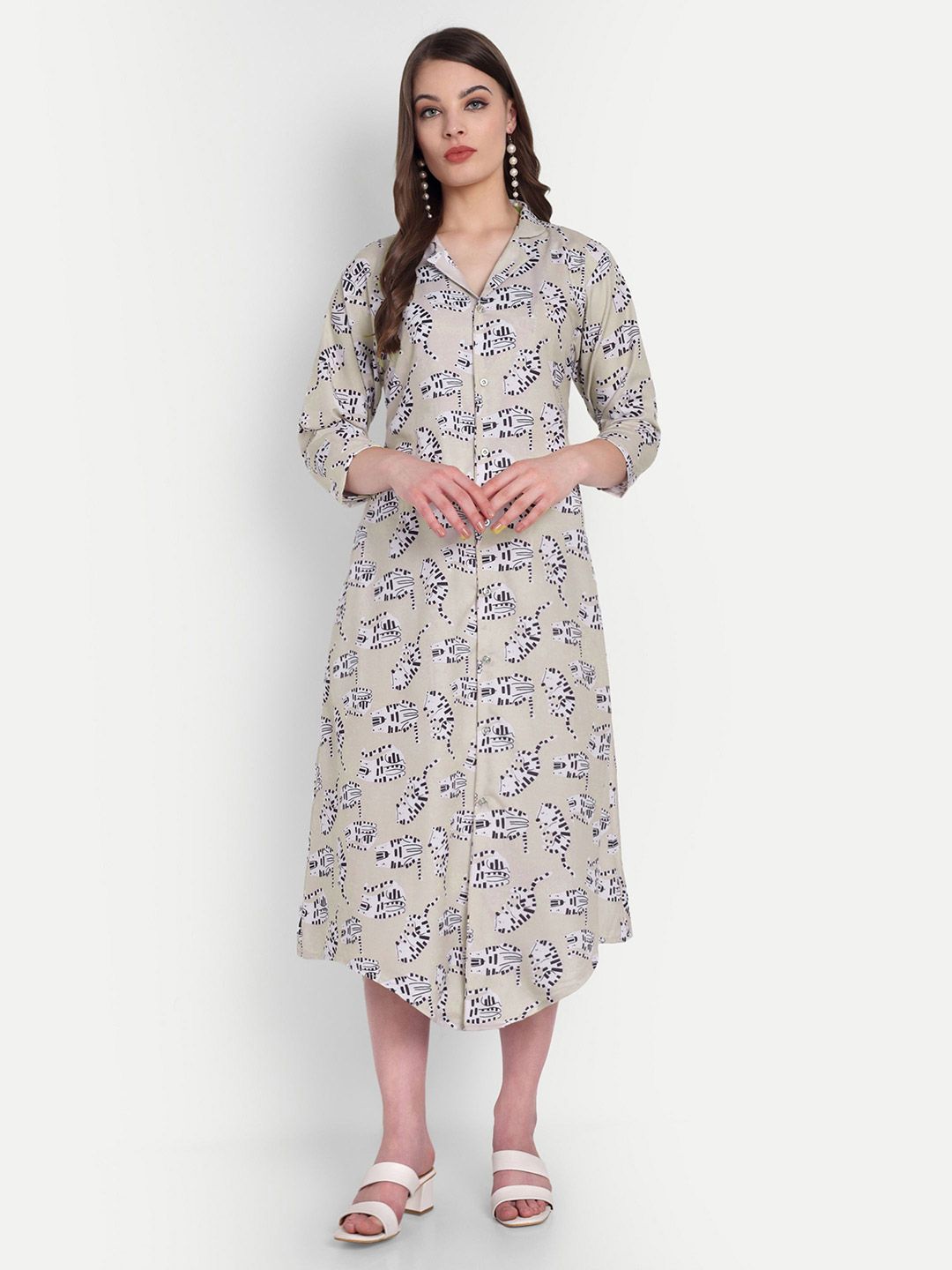 TILISM Women Floral Print A-Line Midi Dress-picture-21