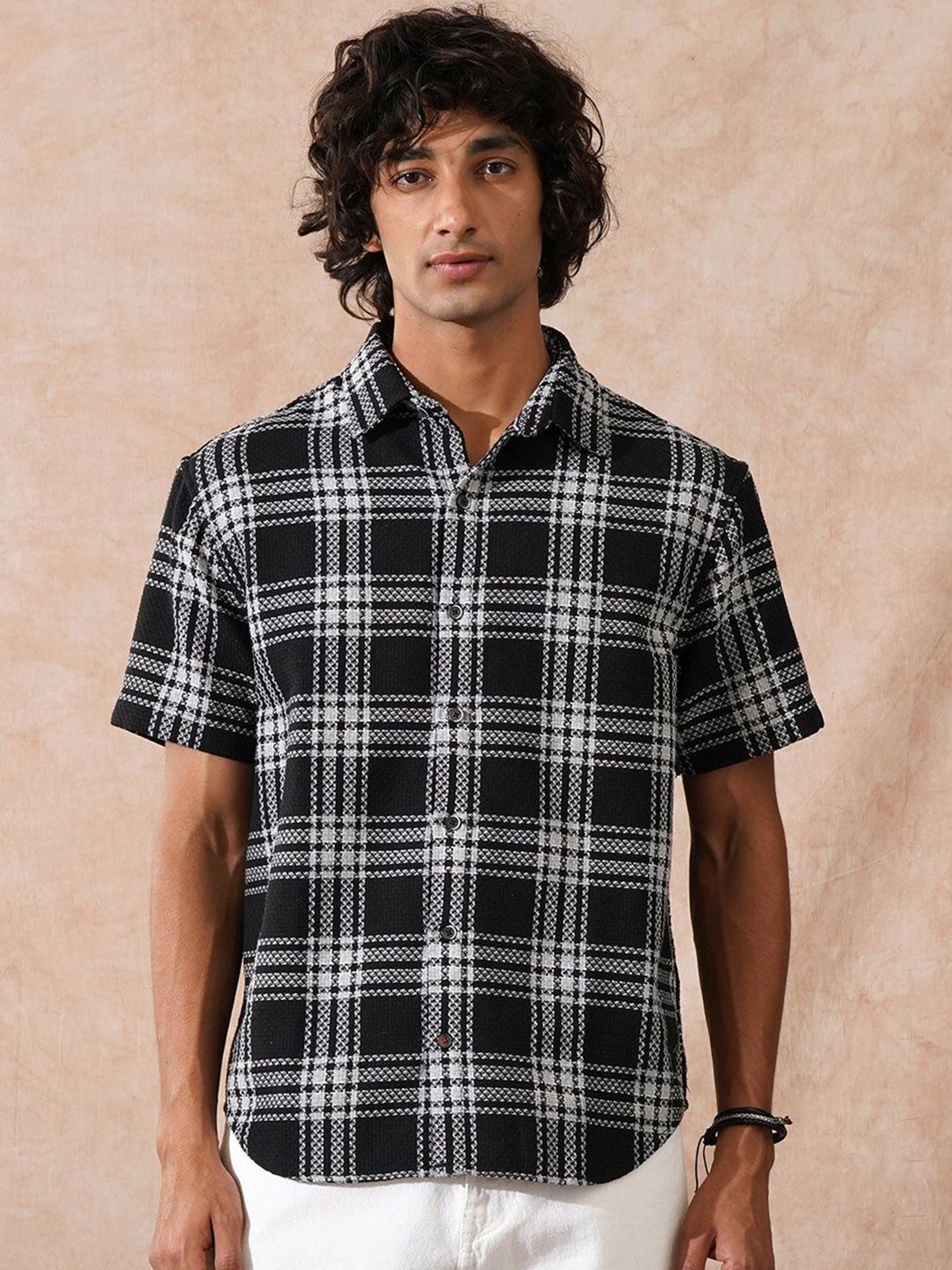 WROGN Men Comfort Tartan Checks Checked Casual Shirt-picture-15