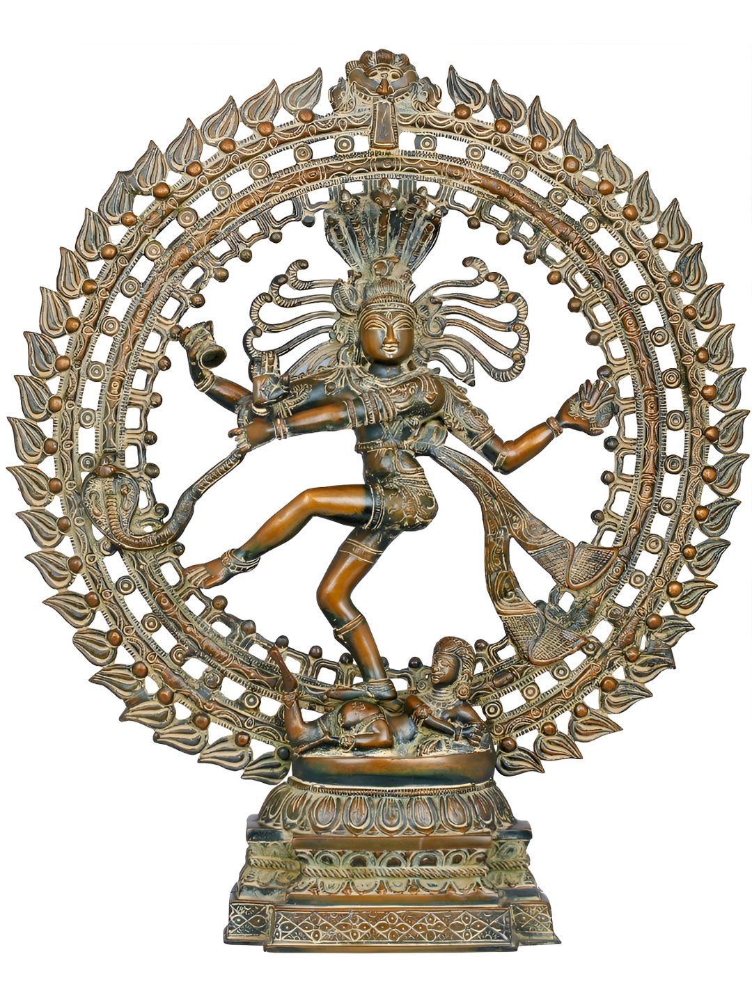 Exotic India Brown & Green Lord Shiva as Nataraja Religious Idol Showpiece-picture-27