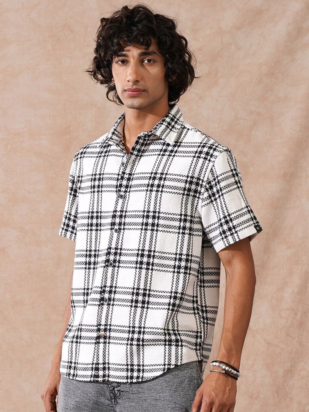 WROGN Men Comfort Tartan Checks Checked Casual Shirt-picture-14