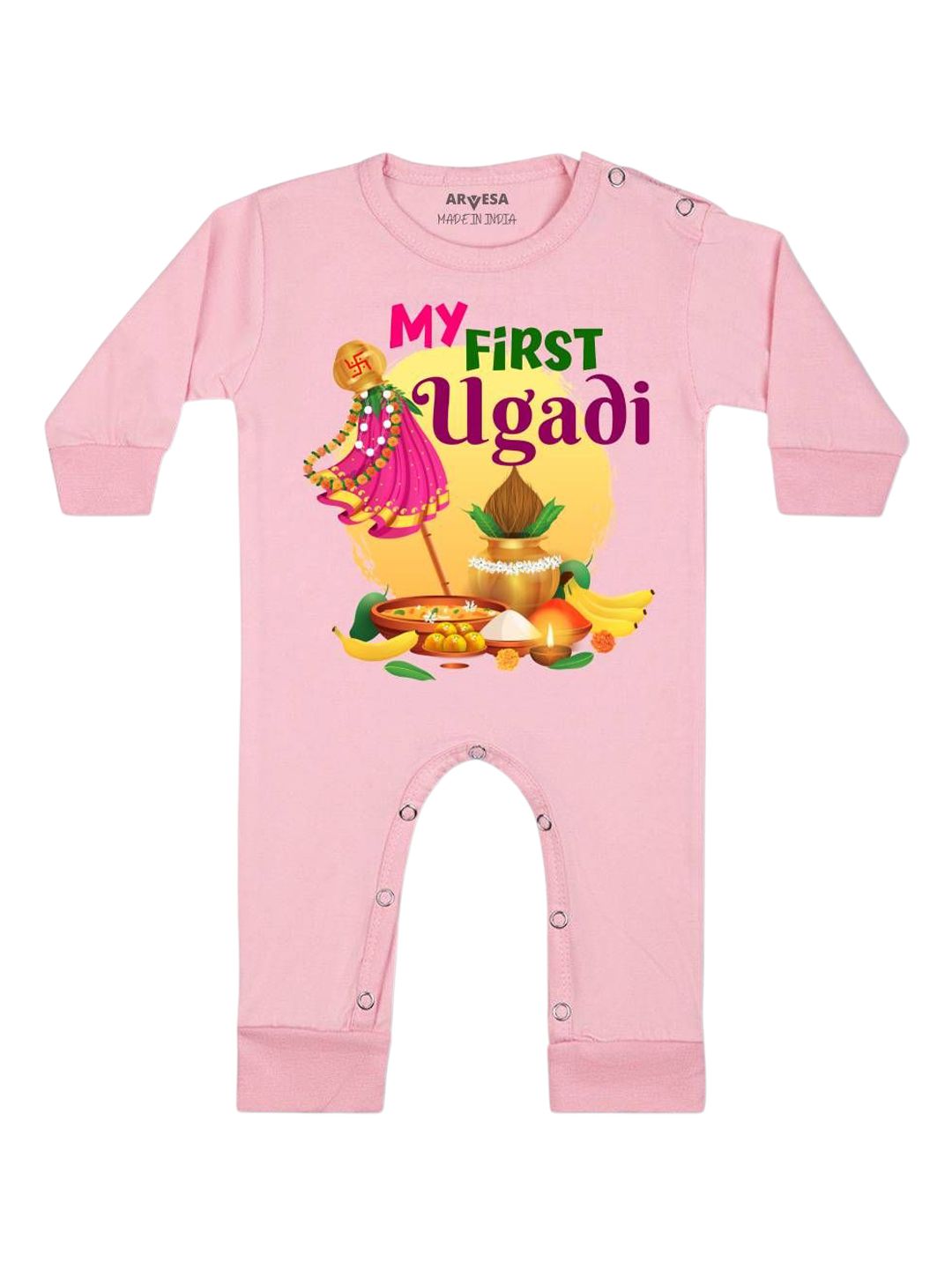 Arvesa My First Ugadi Printed Bodysuit-picture-28