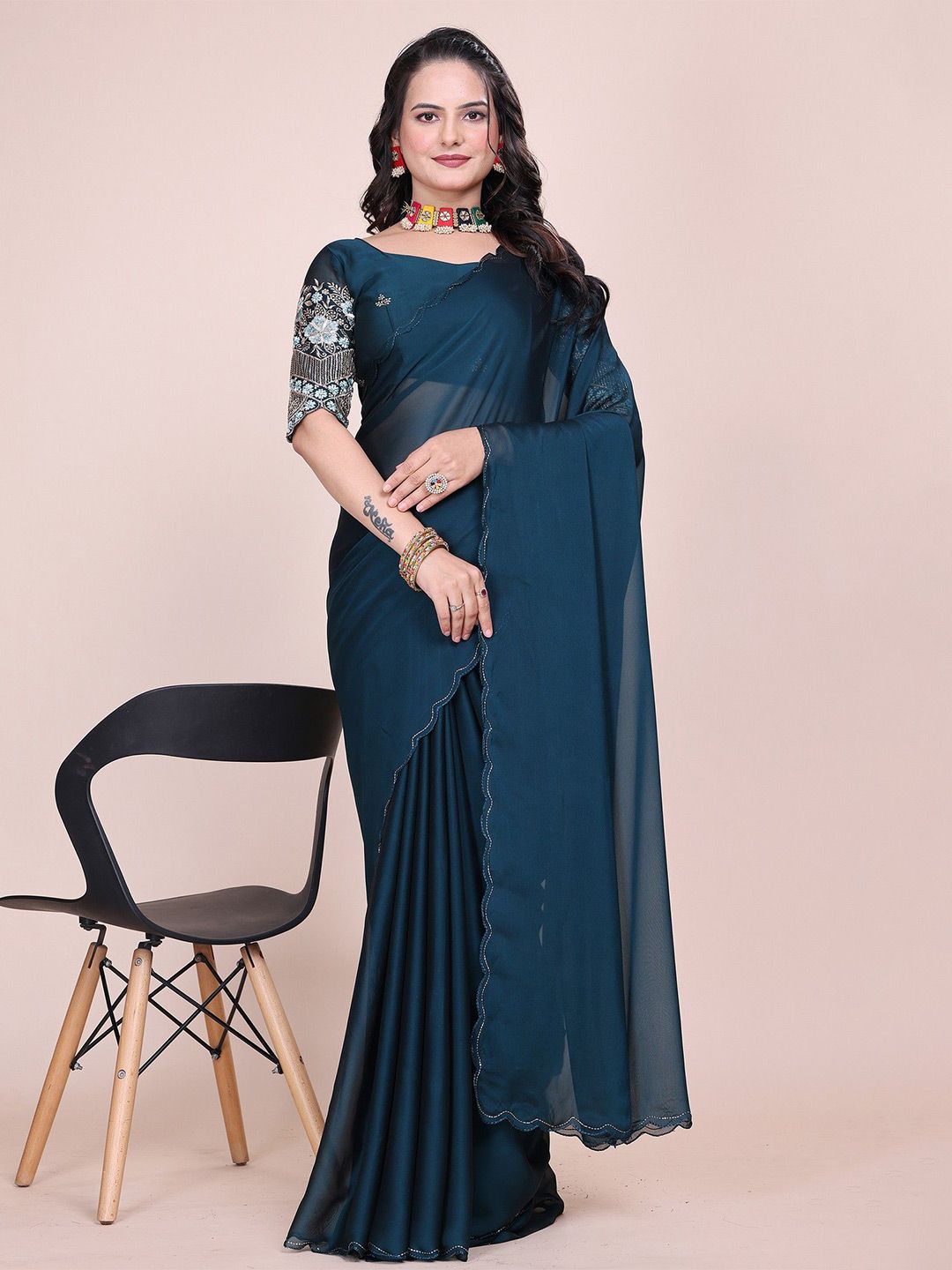 K 5 Fashion Pure Chiffon Maheshwari Saree-picture-22