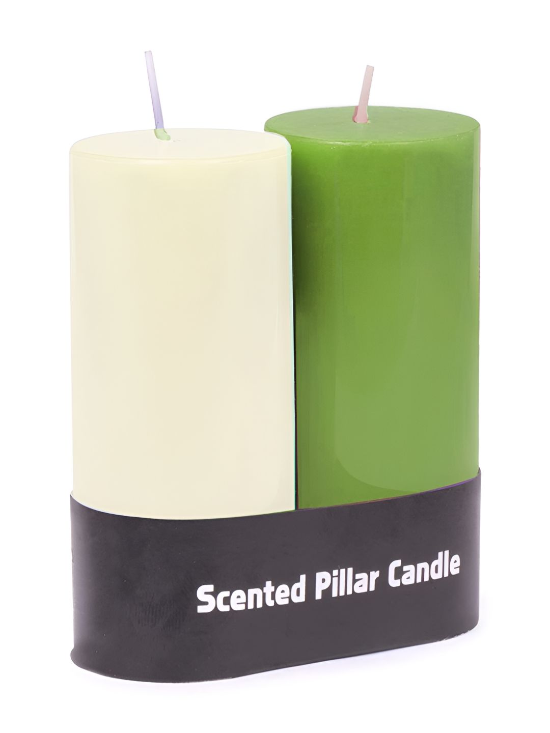 PEEPALCOMM White & Green 2 Pieces Pillar Candle-image-18