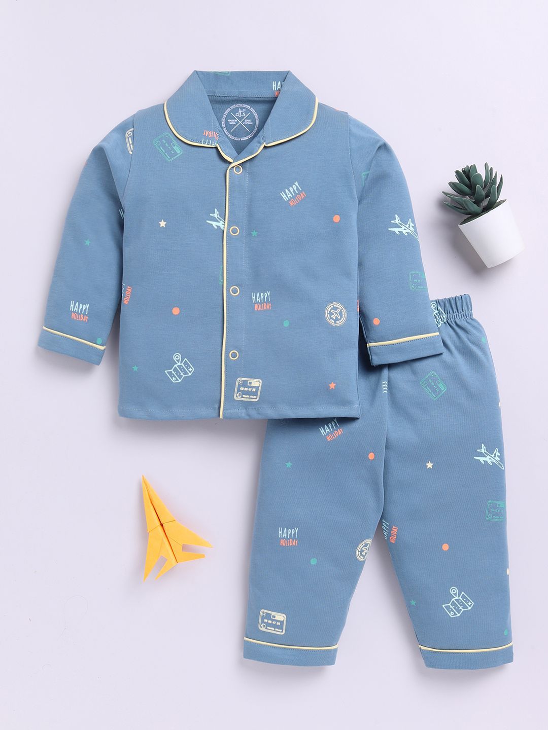 Clt.s Kids Printed Pure Cotton Night suit-picture-40
